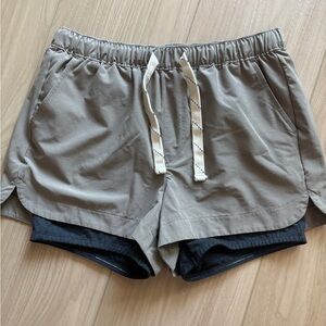 UpWest Tan and Black Athletic Shorts